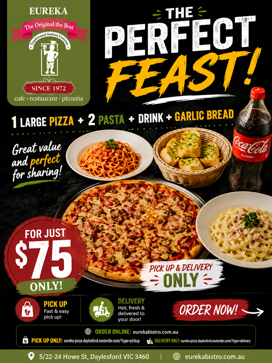 Menu, Eureka Pizza Daylesford