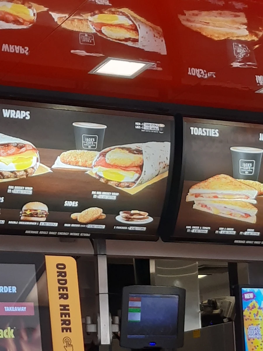 Menu, Hungry Jack's Burgers Nuriootpa