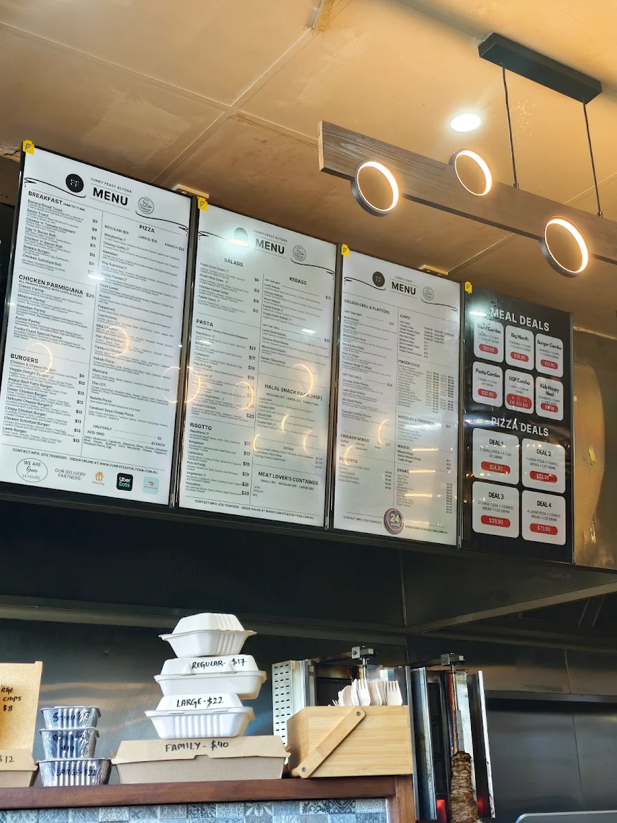 Menu, Funky Feast Altona (24hrs) - Pizza | Pasta | HSP | Kebab