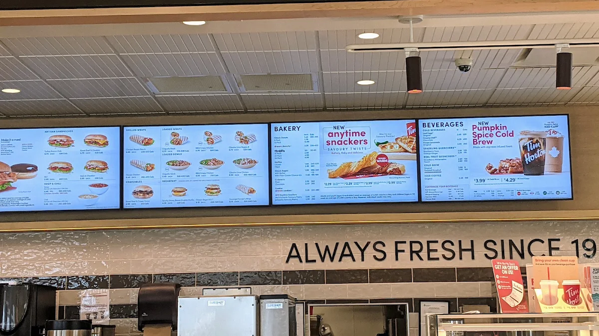 Menu, Tim Hortons