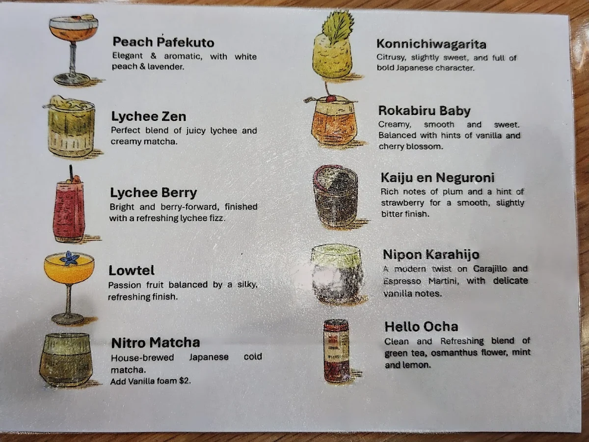 Menu, Hello Nori - Richmond
