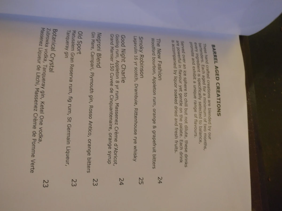 Menu, The Atrium on 35