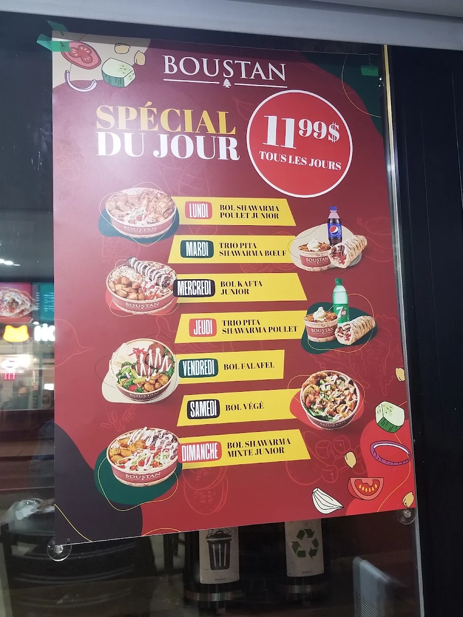 Menu, Restaurant Boustan