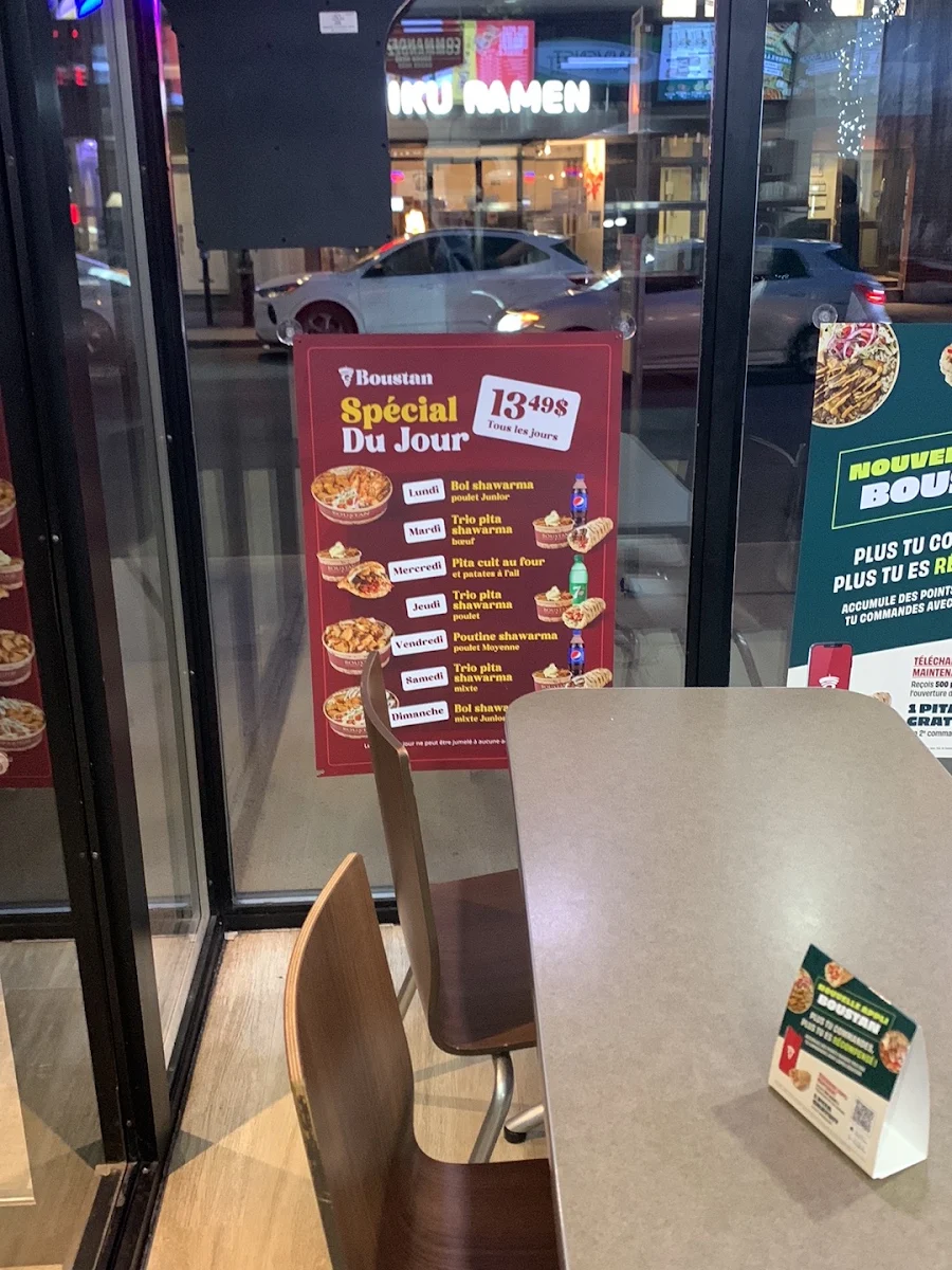 Menu, Restaurant Boustan