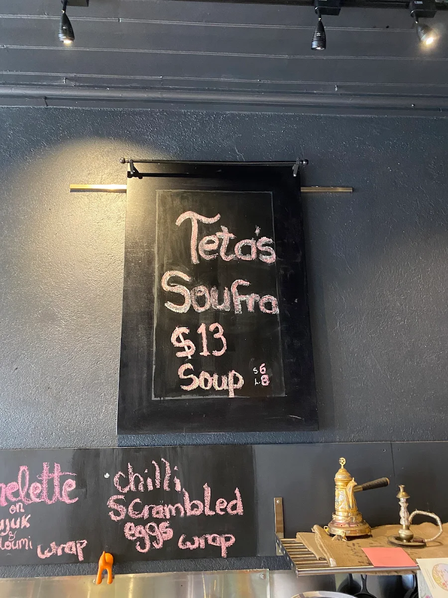 Menu, Little Bridge Cafe