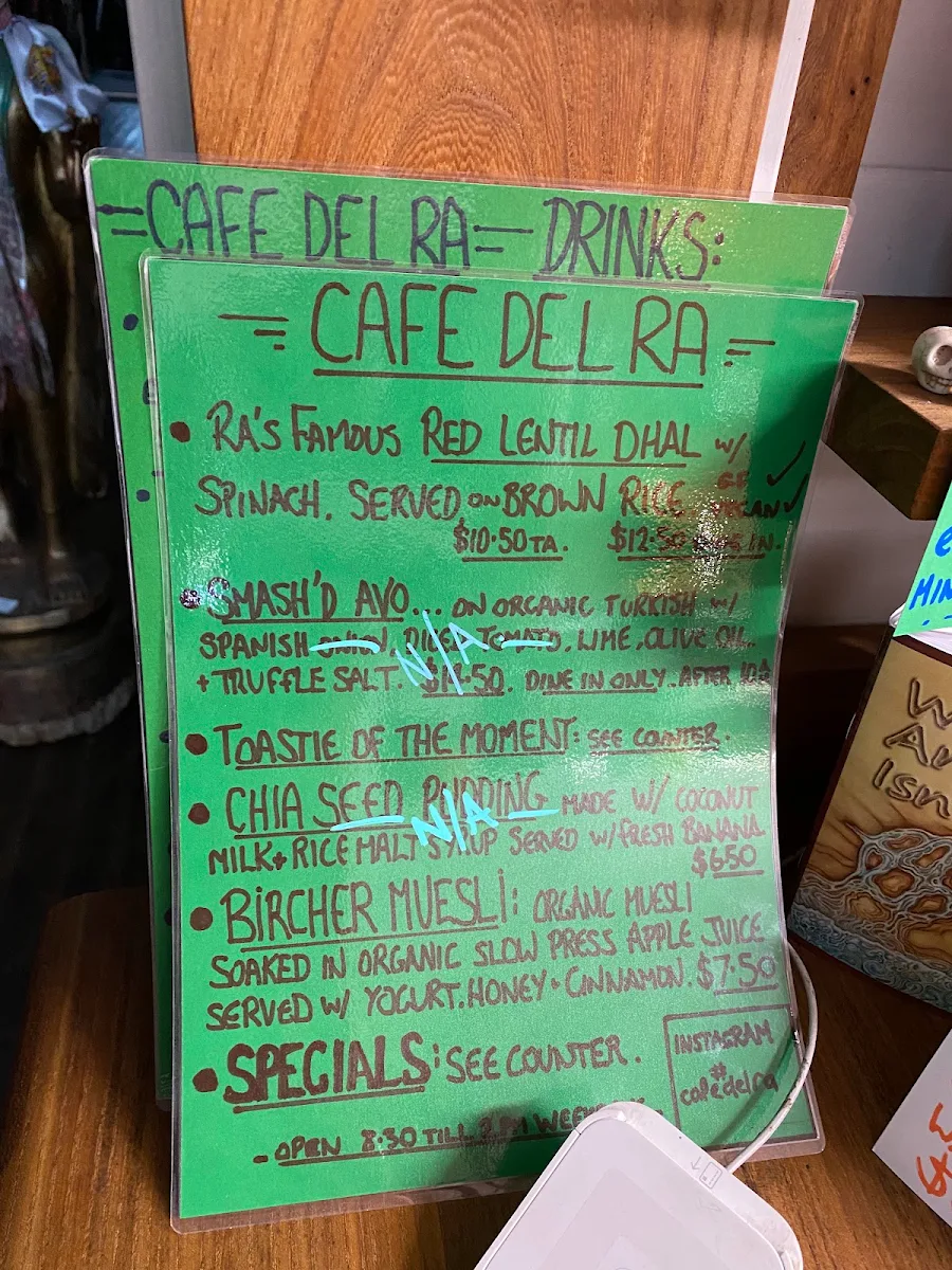 Menu, Christina's Cafe