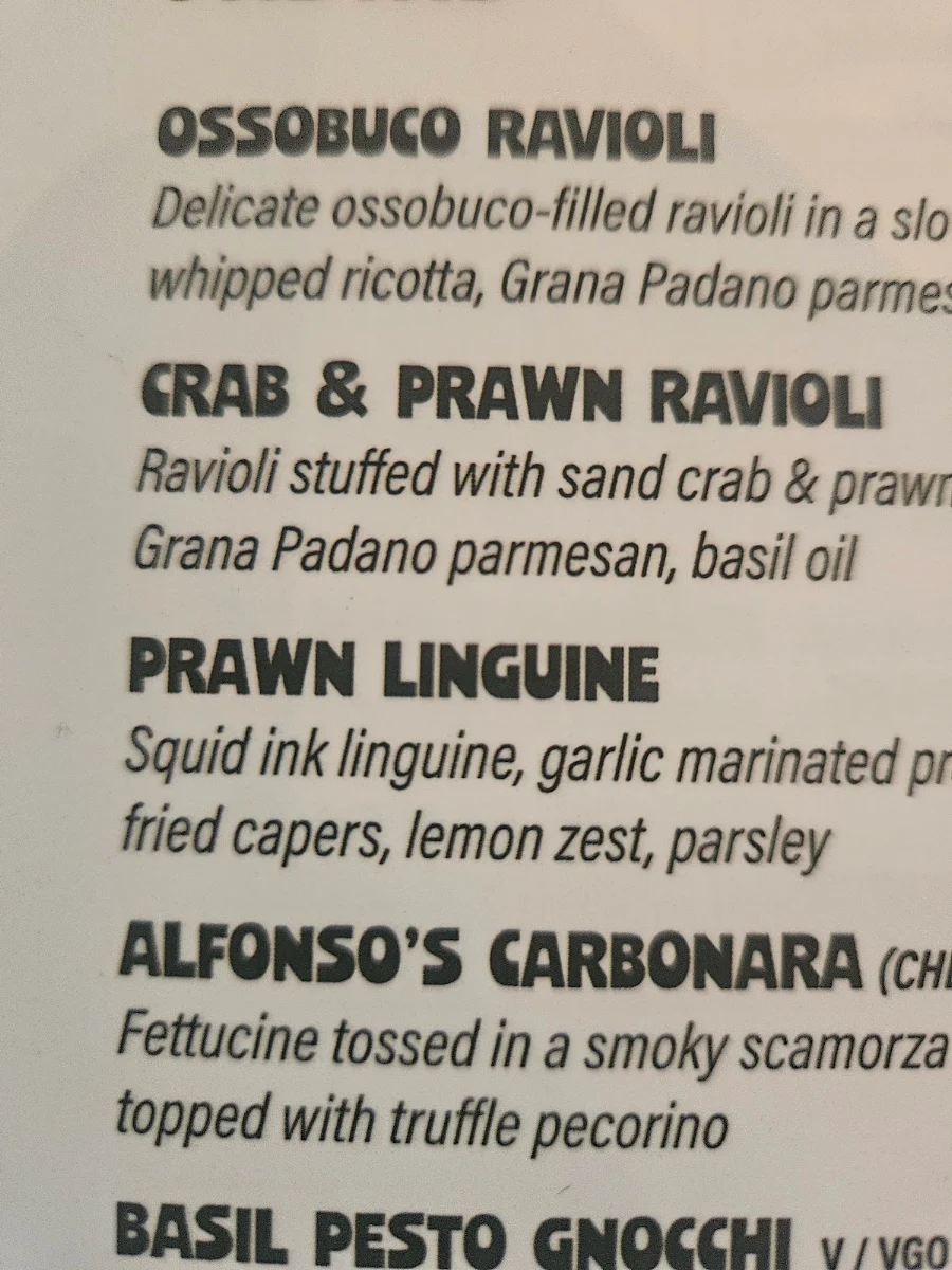 Menu, Bracken Ridge Tavern
