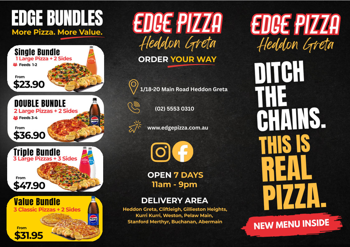 Menu, Edge Pizza