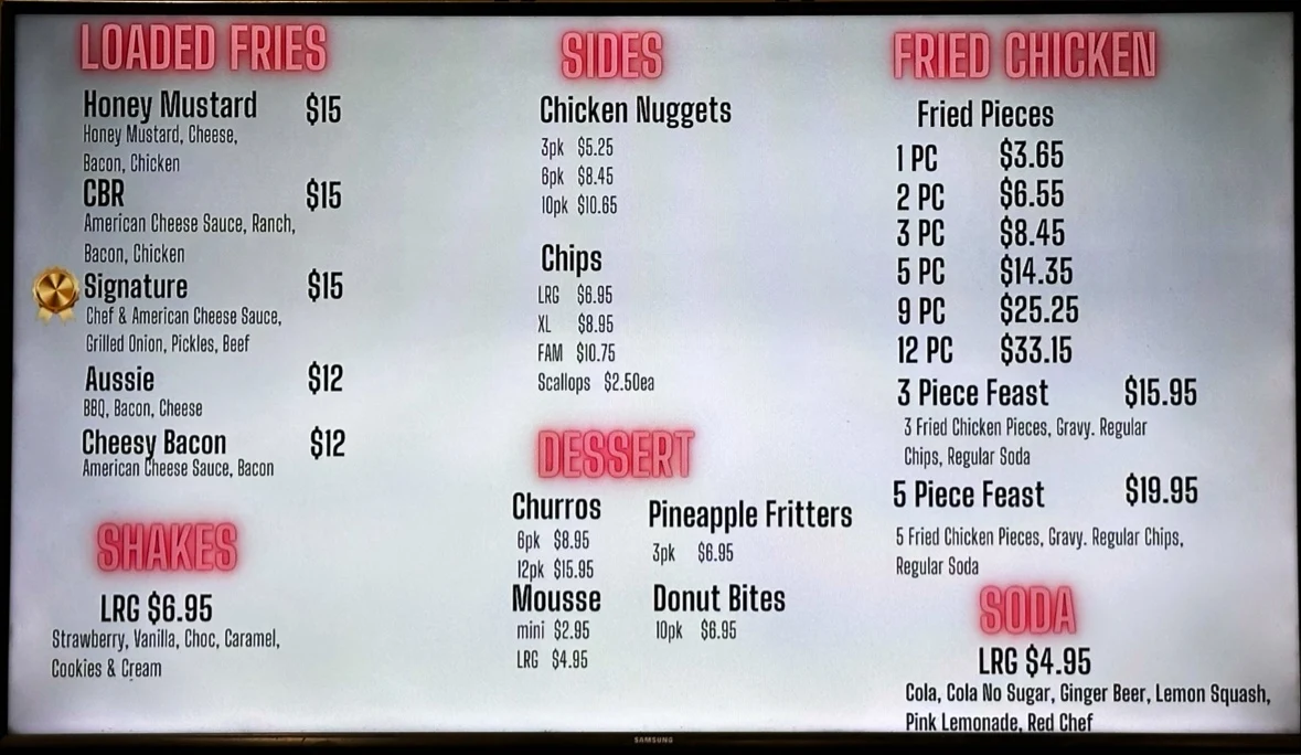 Menu, Edge Pizza