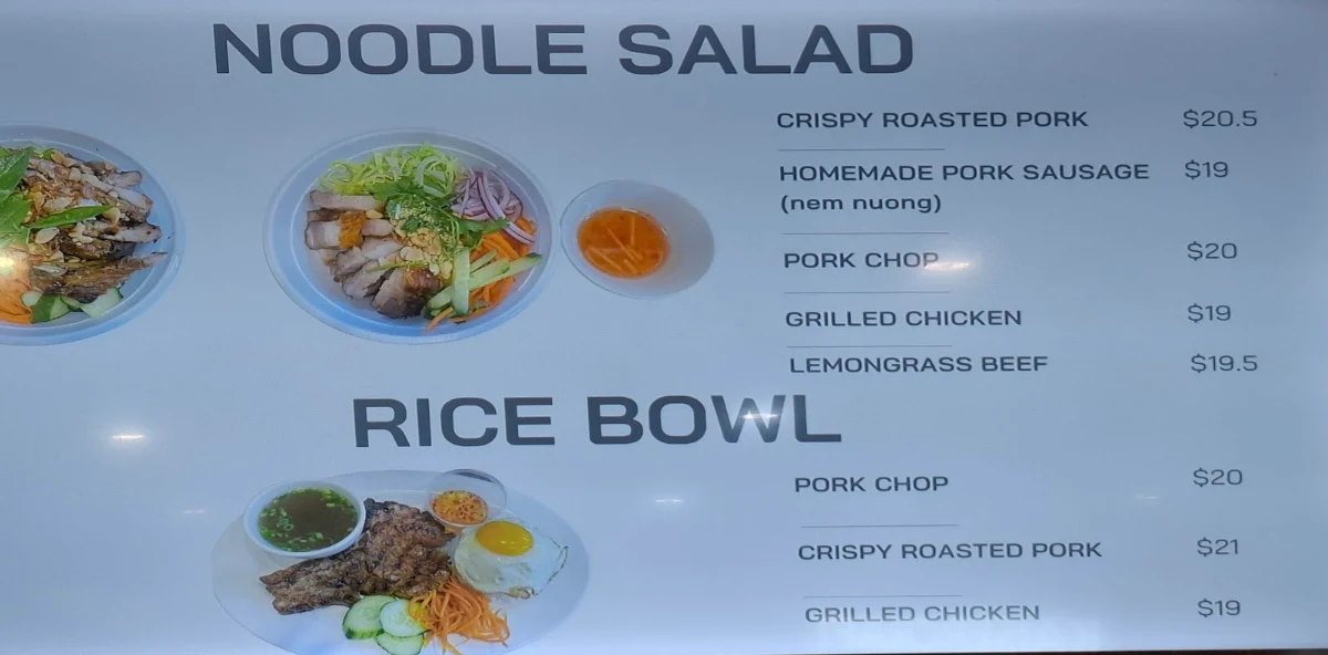 Menu, Darwin Pork Roll