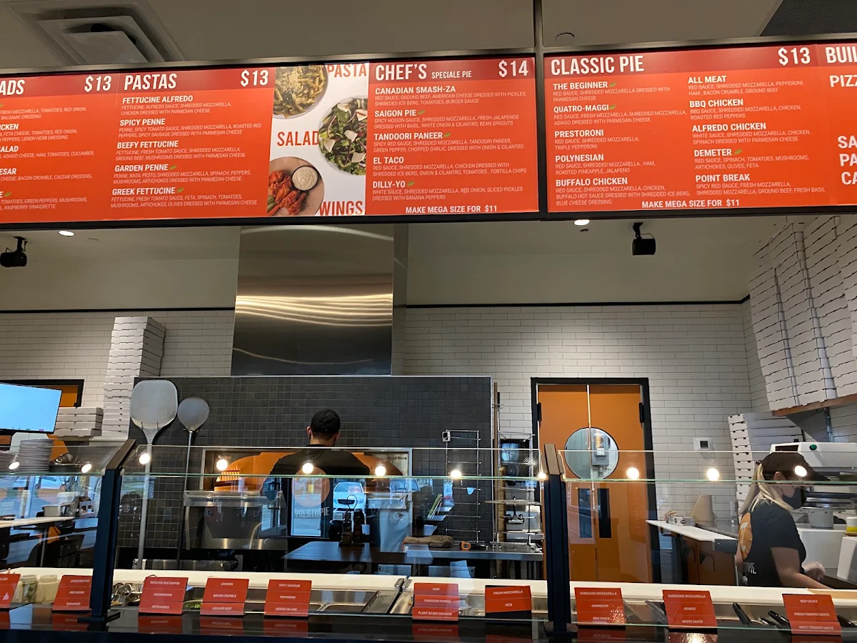 Menu, PrestoPie Pizzeria
