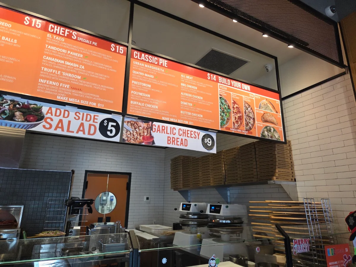 Menu, PrestoPie Pizzeria