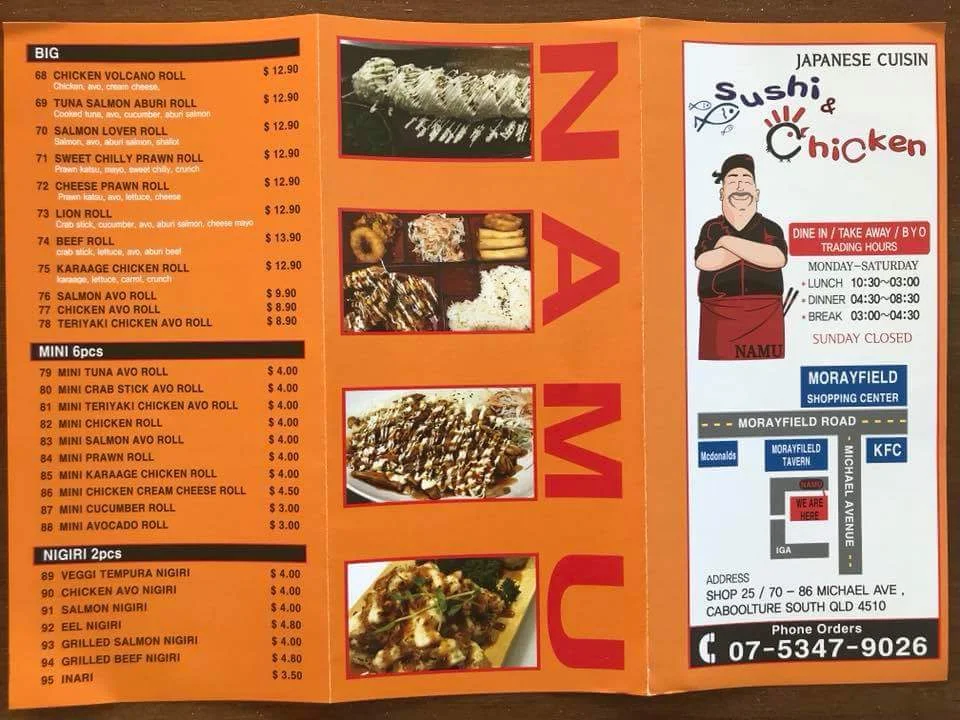 Menu, Kumo Japanese Cuisine