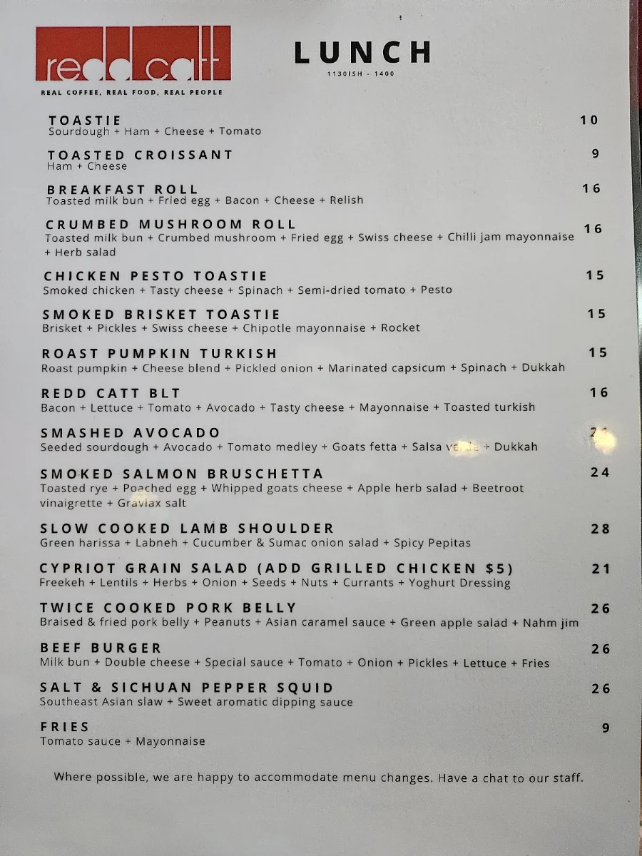 Menu, redd catt