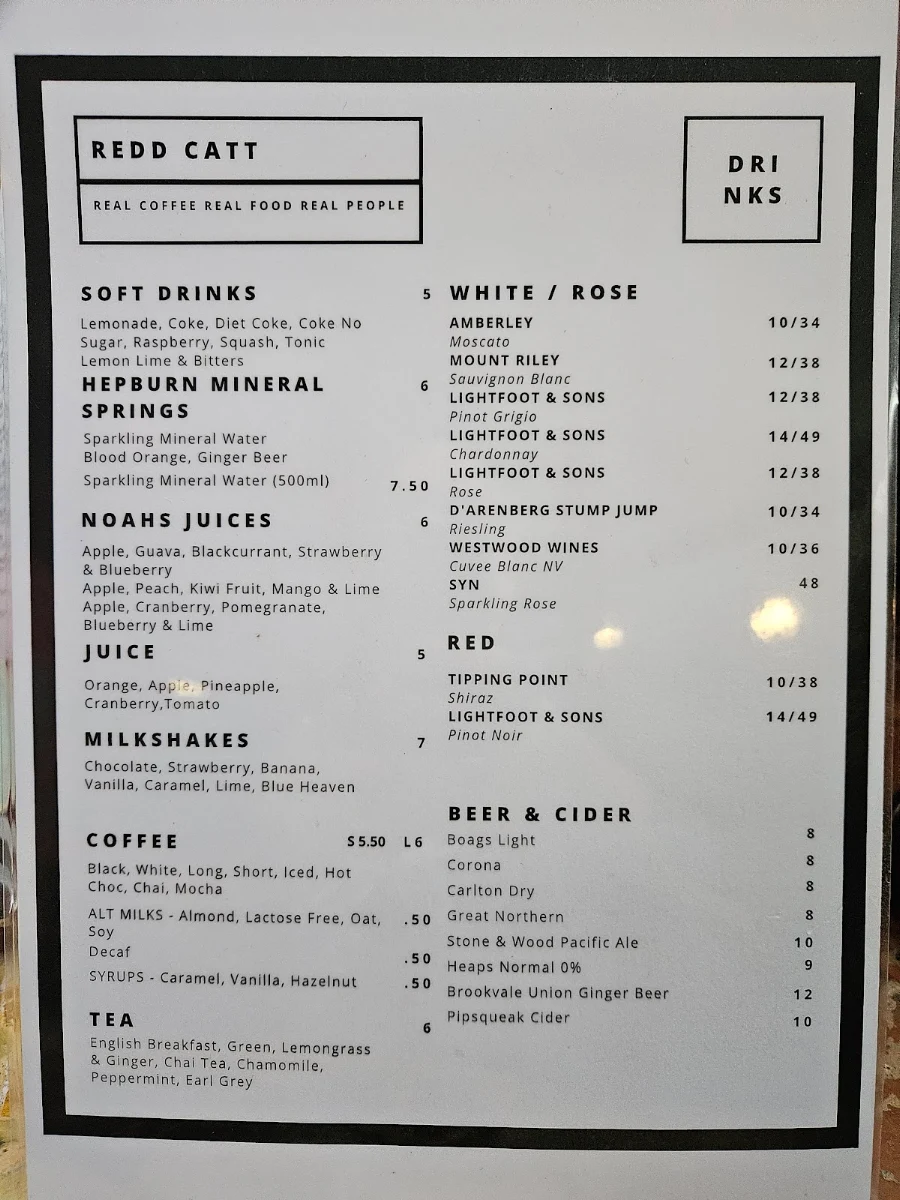 Menu, redd catt