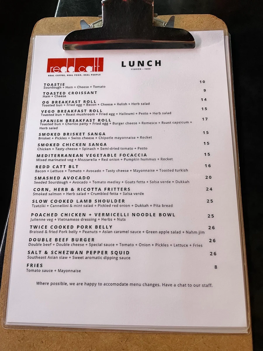 Menu, redd catt