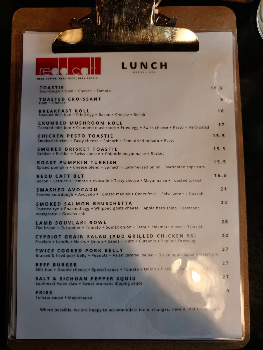Menu, redd catt