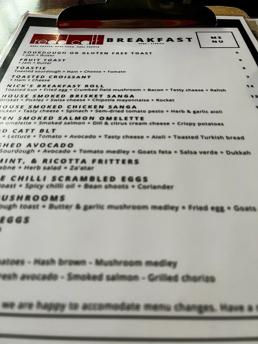 Menu, redd catt