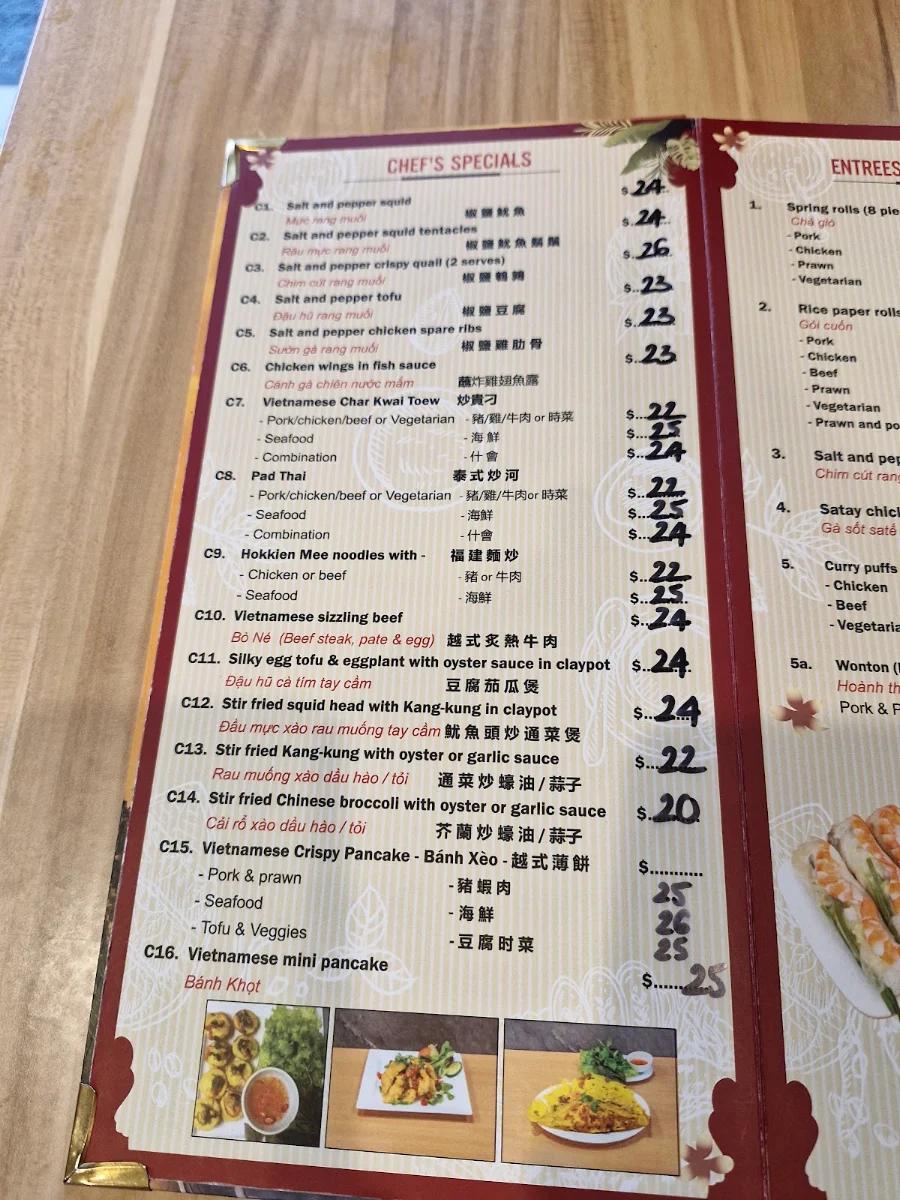 Menu, My Tho