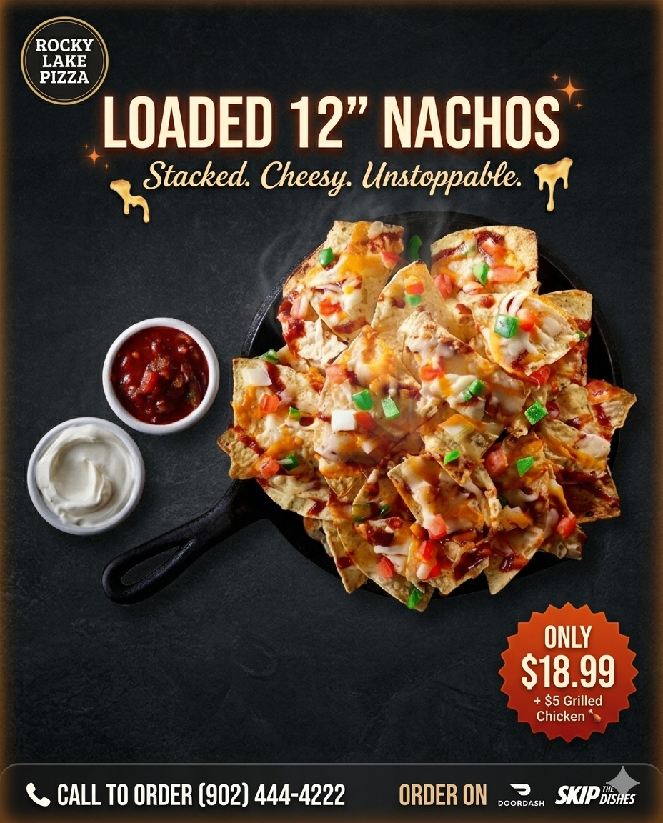 Menu, Rocky Lake Pizza and Convenience