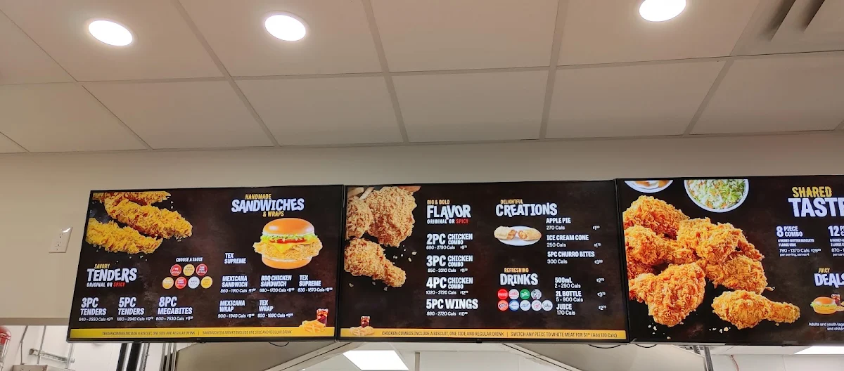 Menu, Church's Texas Chicken