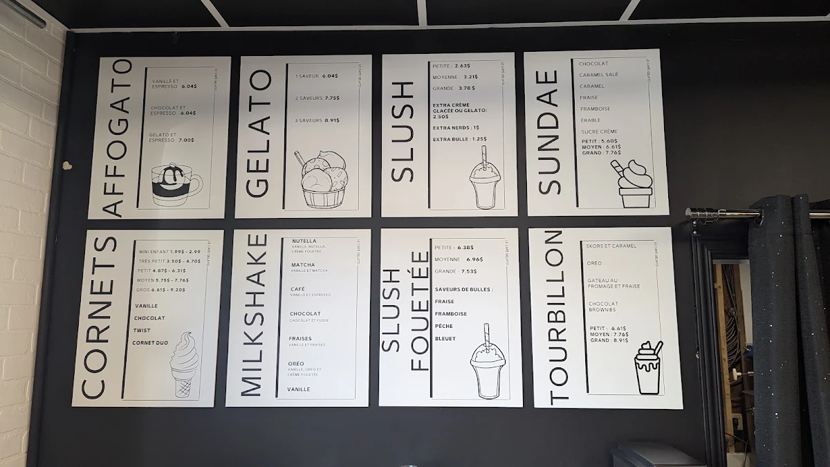 Menu, Le Café Gelato