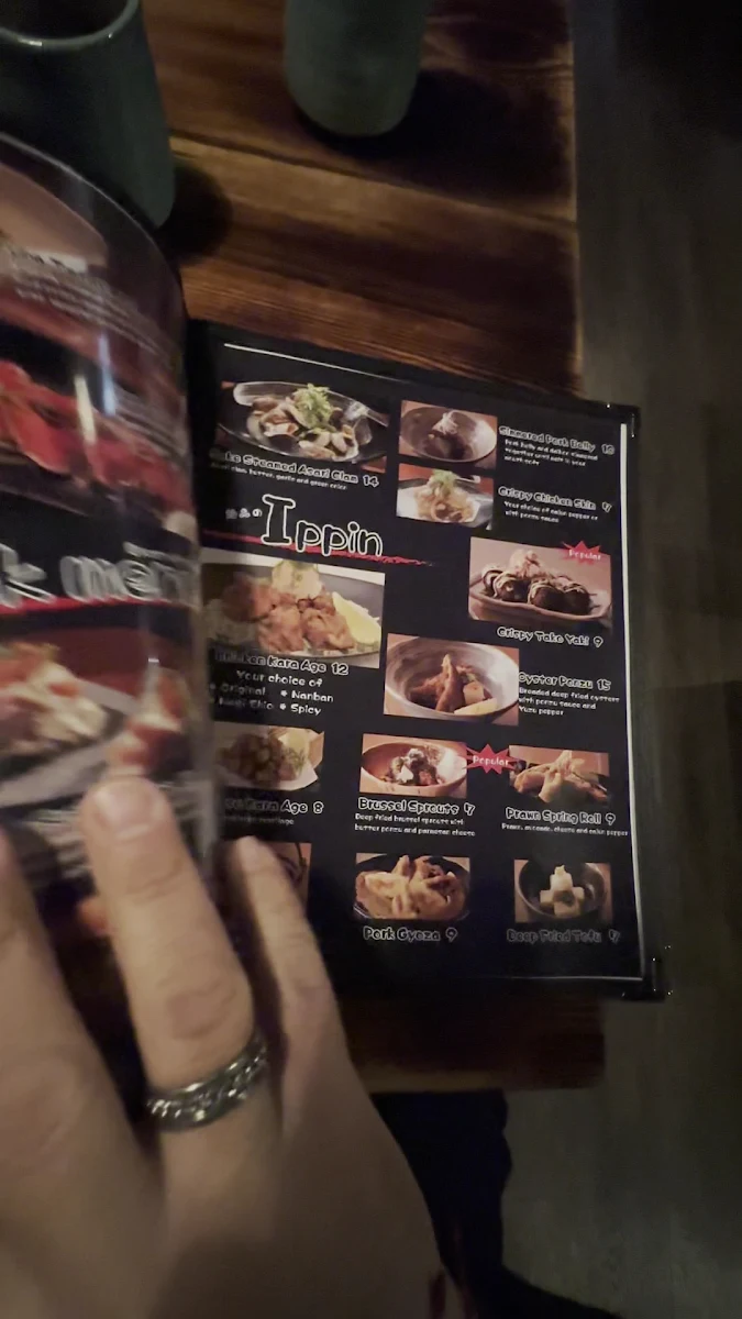 Menu, Izakaya Tomo