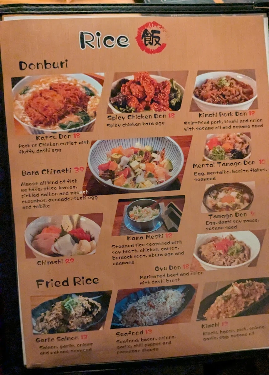 Menu, Izakaya Tomo