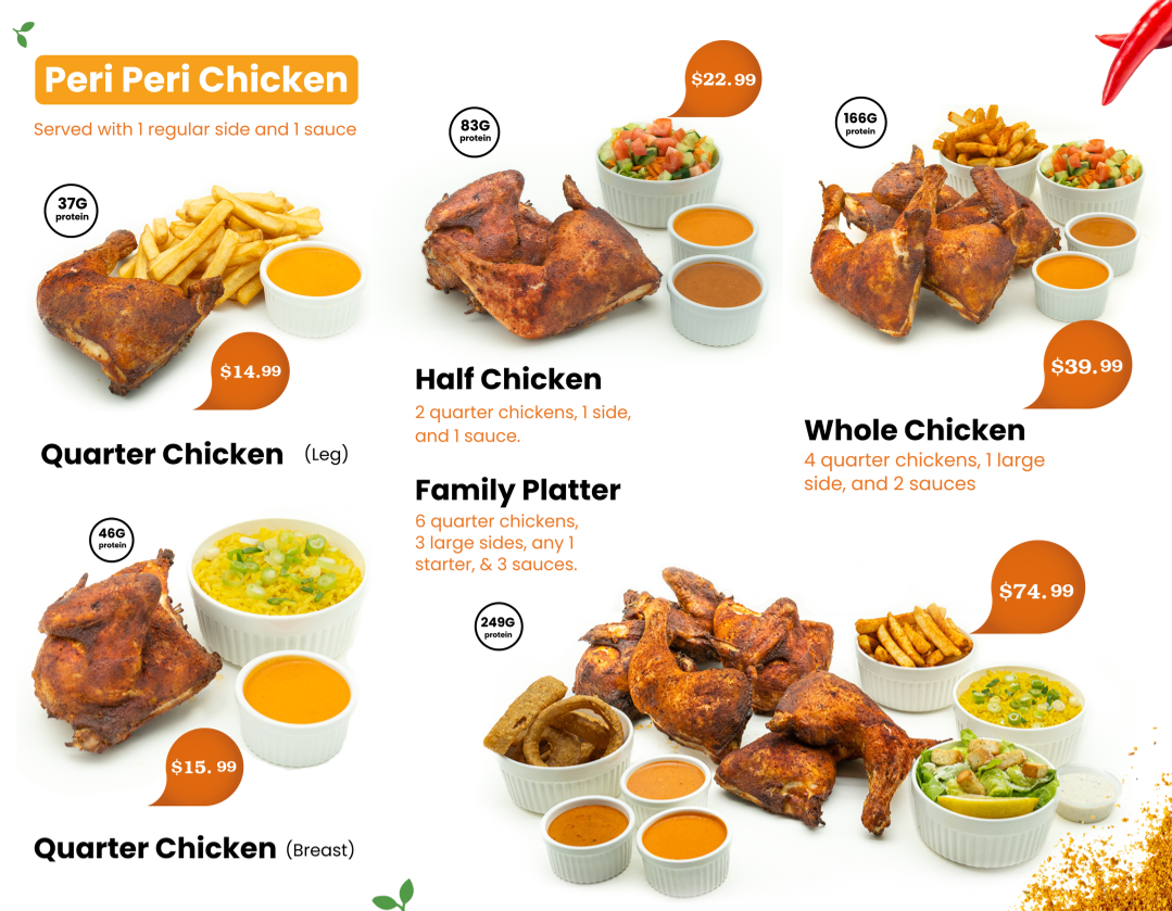 Menu, Flamos Peri Peri Chicken(Kitchener)