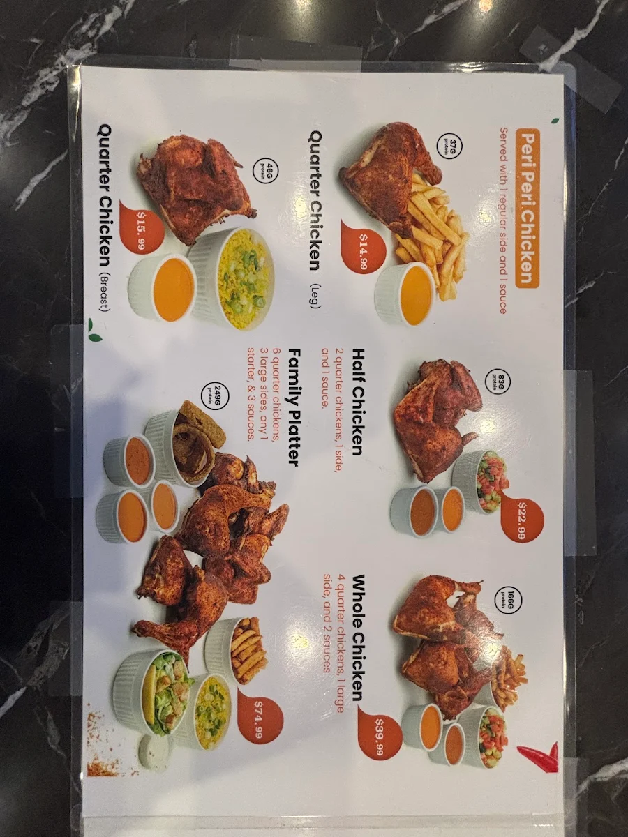 Menu, Flamos Peri Peri Chicken(Kitchener)