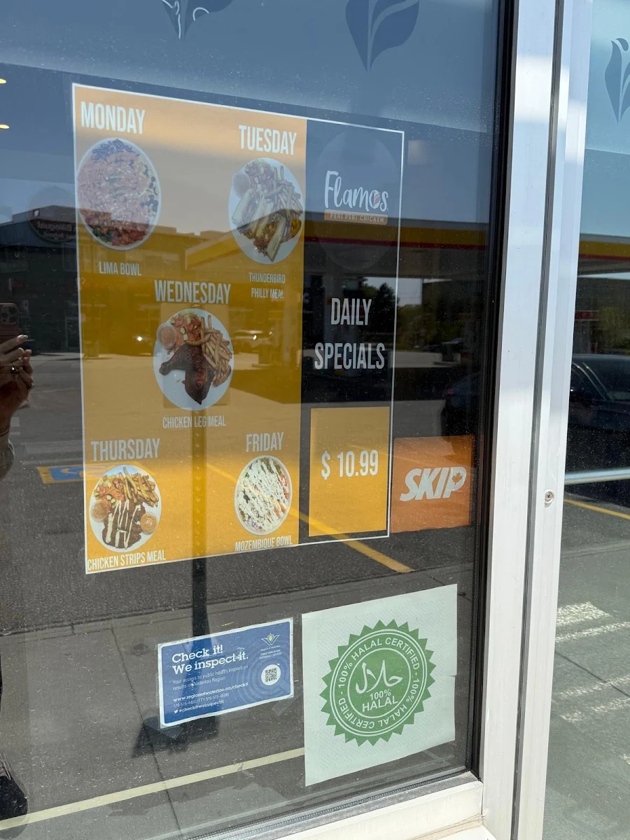 Menu, Flamos Peri Peri Chicken(Kitchener)