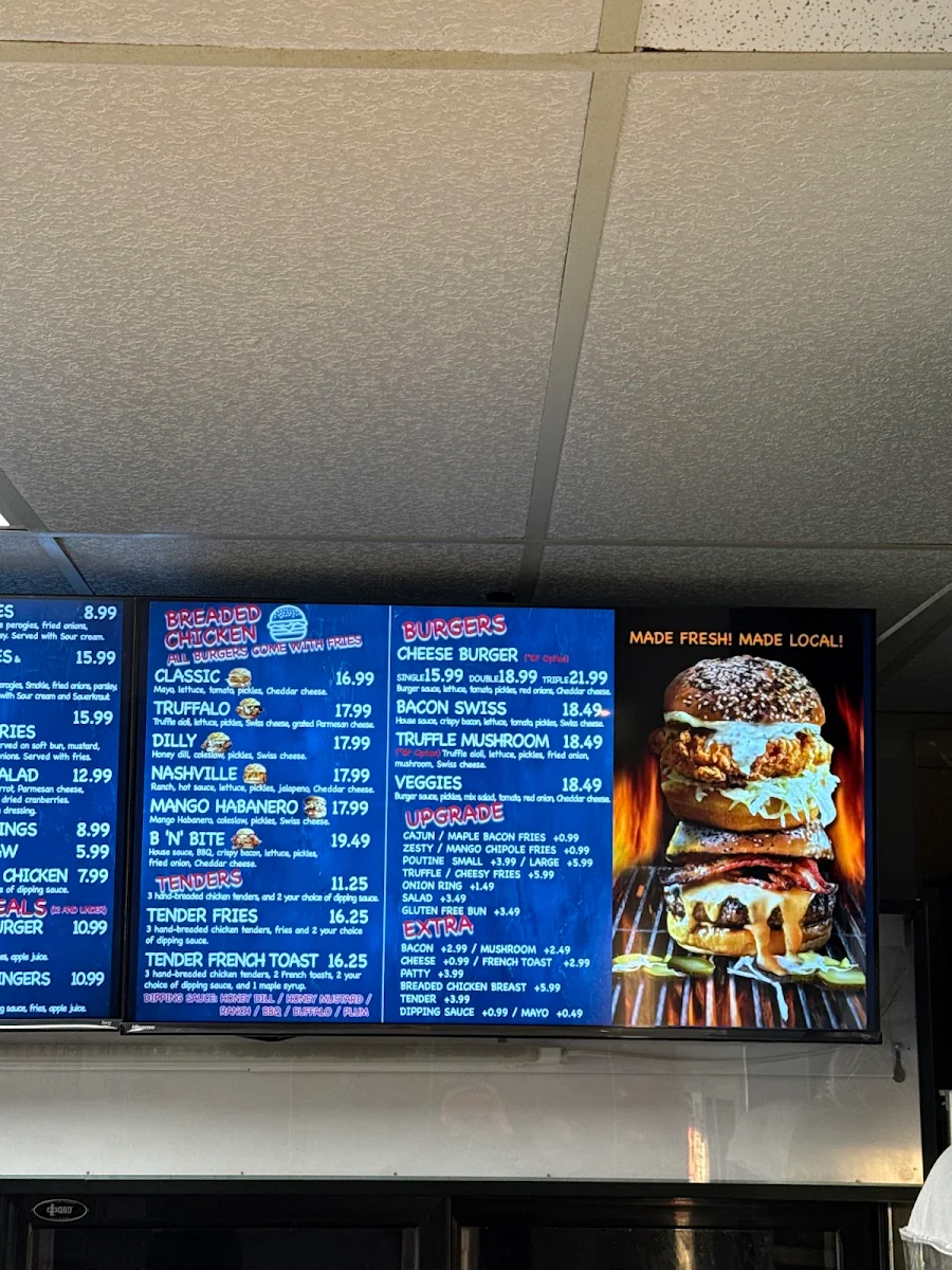 Menu, Breaded ’N’ Blended