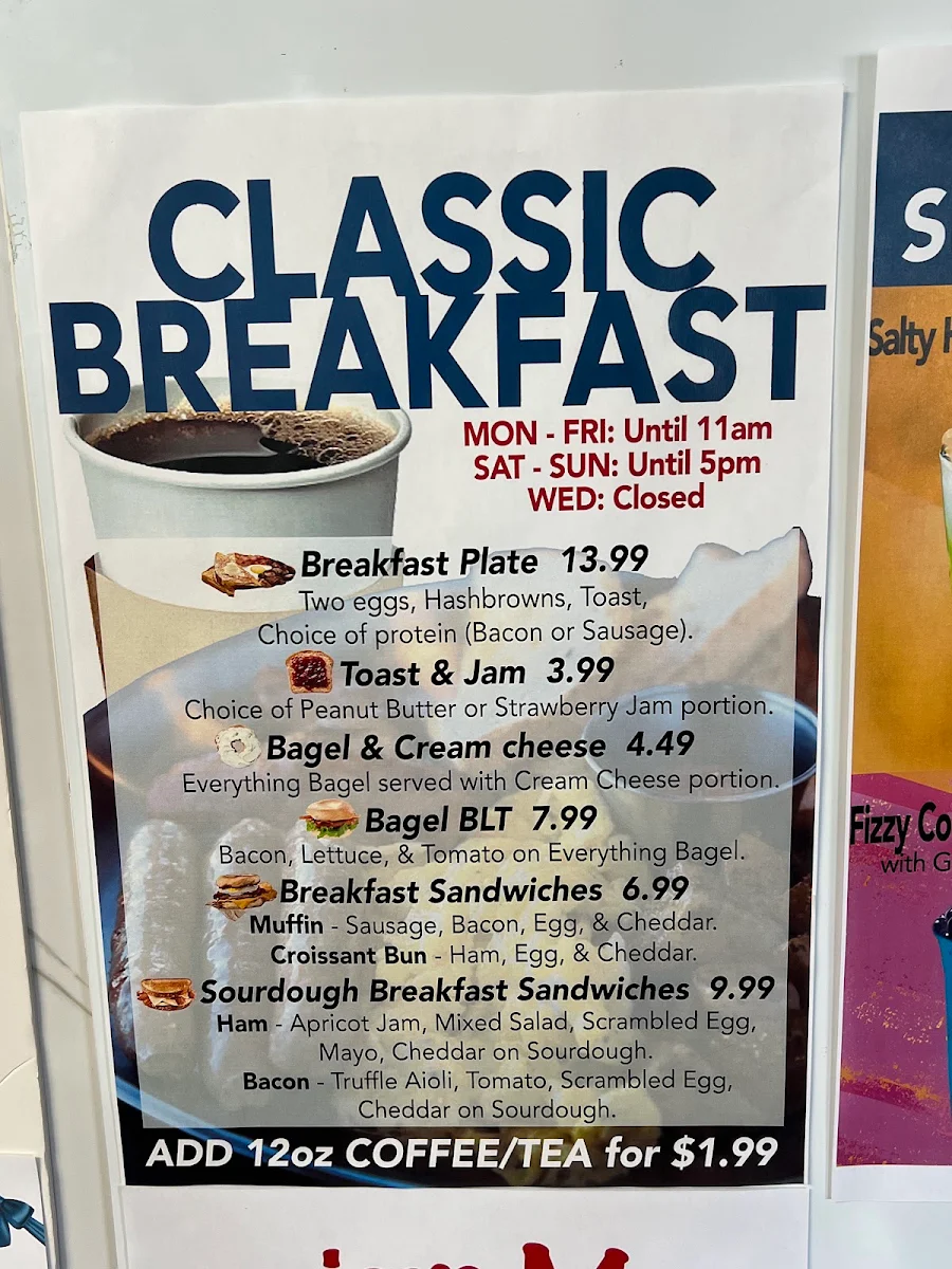Menu, Breaded ’N’ Blended