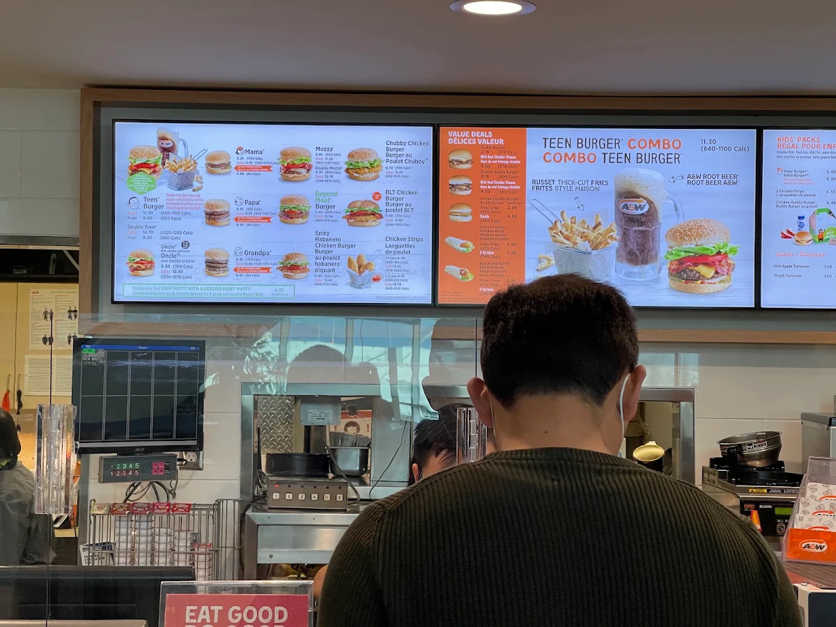 Menu, A&W Canada