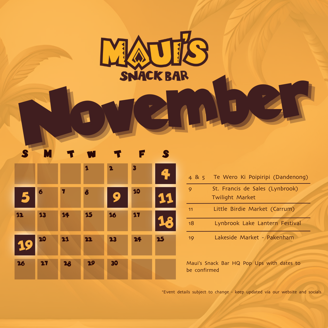 Menu, Maui’s Snack Bar