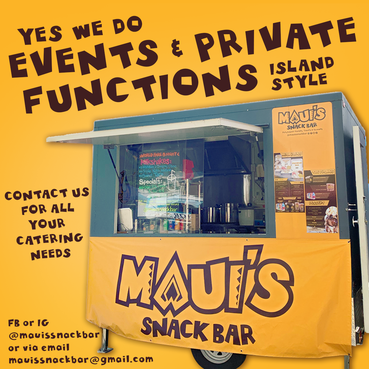 Menu, Maui’s Snack Bar