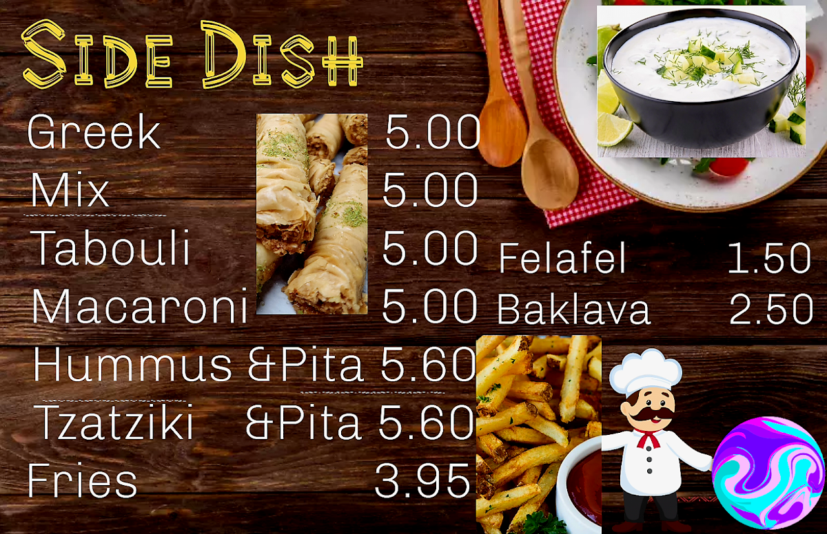 Menu, King George Donair Halal