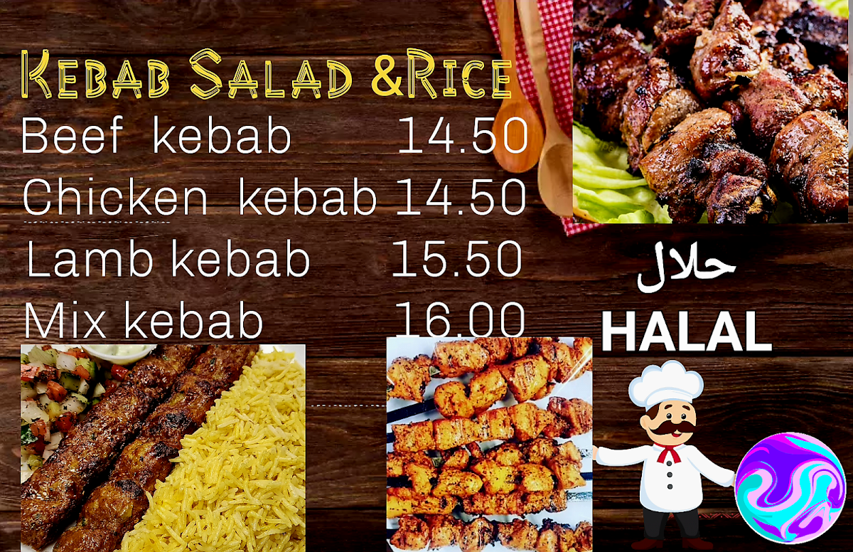 Menu, King George Donair Halal