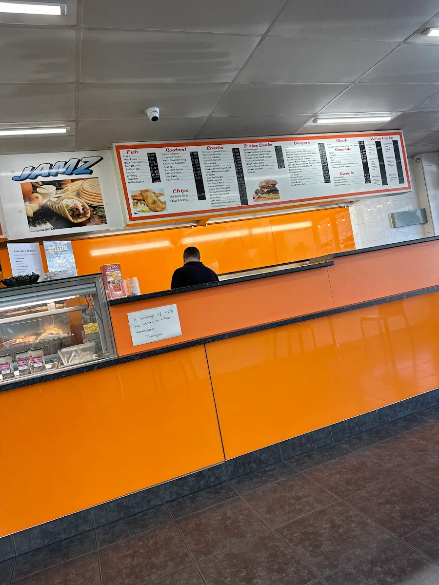 Menu, Jamz fish and chips