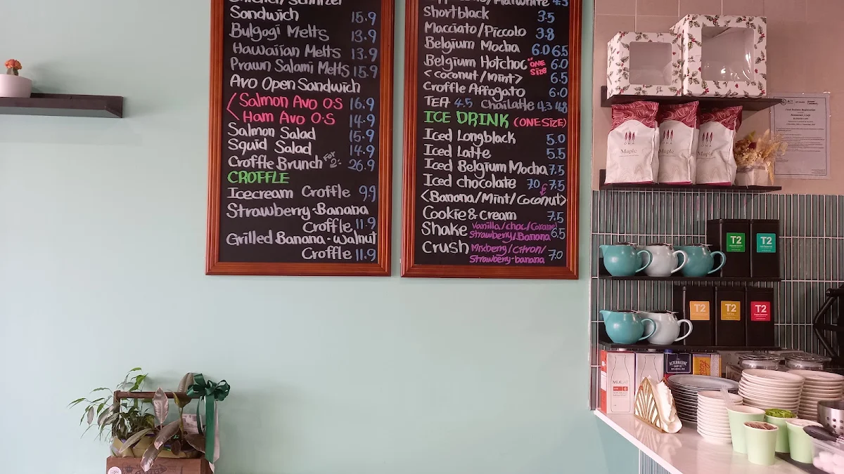 Menu, blossom cafe