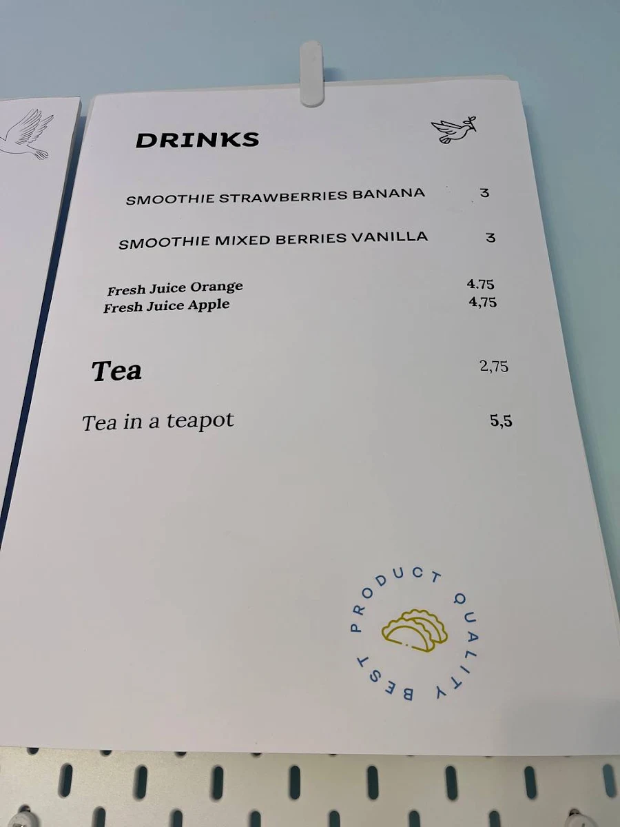 Menu, WOW Pierogies