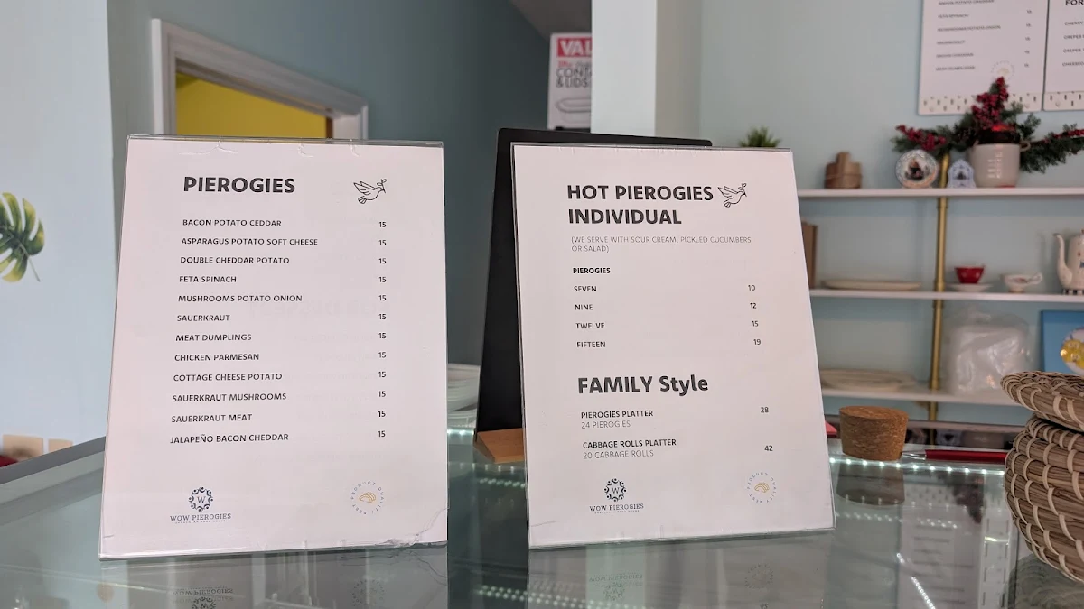 Menu, WOW Pierogies