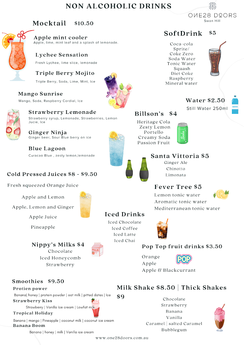Menu, One28 Doors