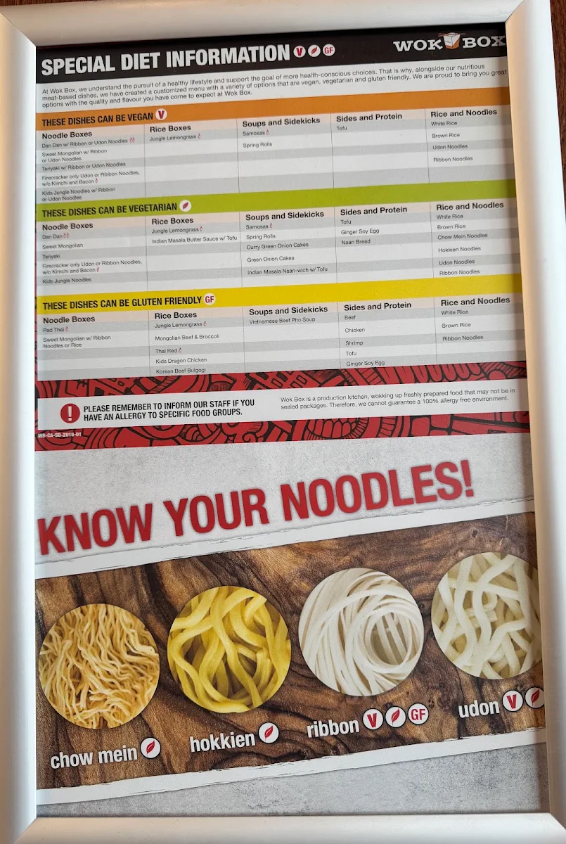 Menu, Wok Box - Camrose