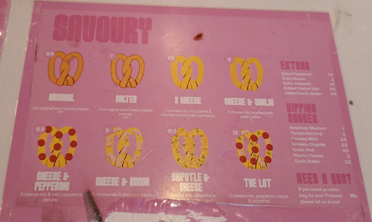 Menu, Pretzel Karrinyup