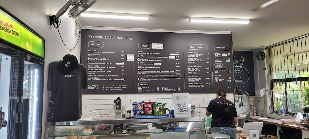 Menu, Old Mate's Burgers
