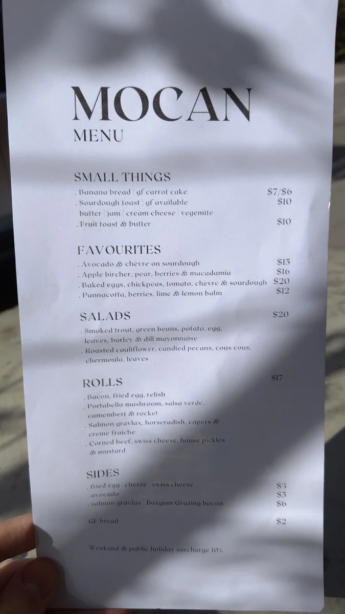 Menu, Močan & Green Grout