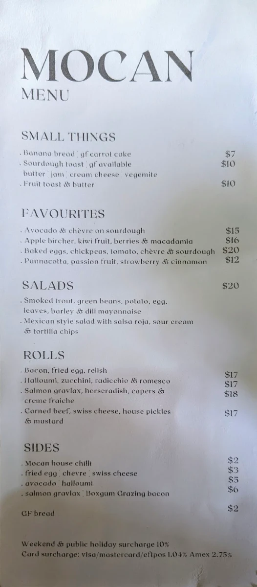 Menu, Močan & Green Grout