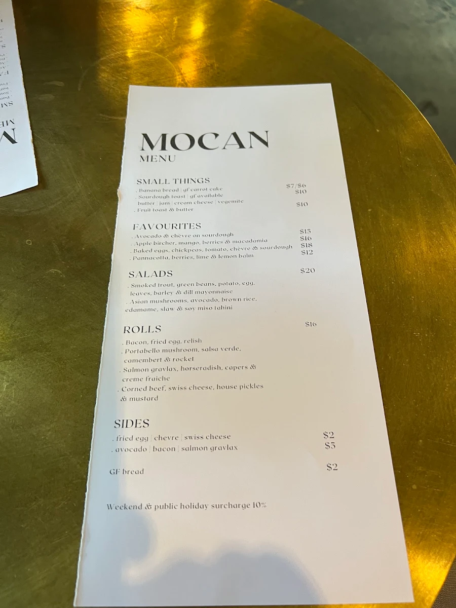 Menu, Močan & Green Grout