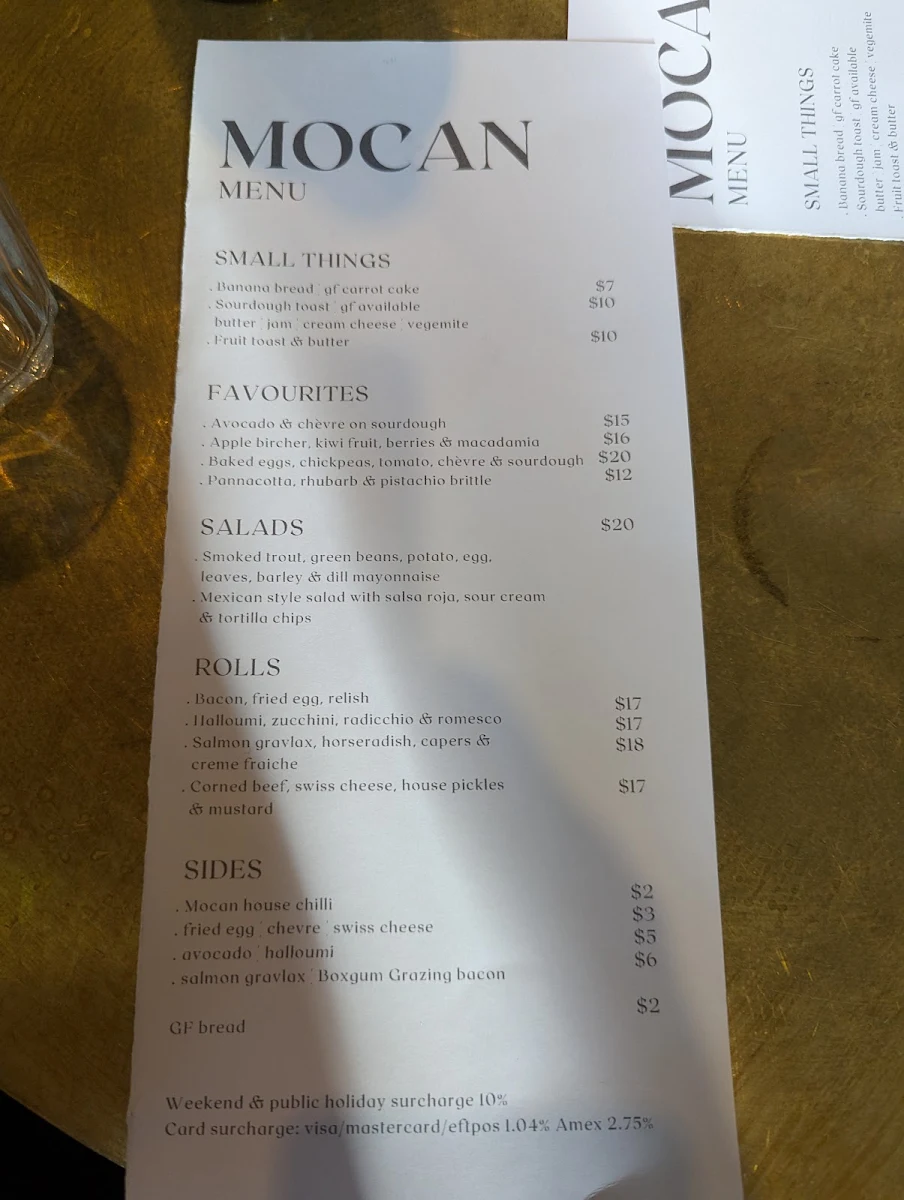 Menu, Močan & Green Grout